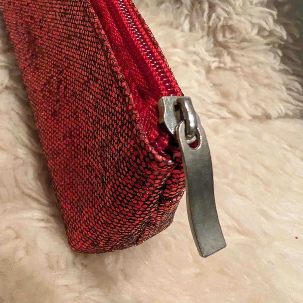 YBF Glittery Red Zip Pouch Art Pencils / MakeUp Bag / Stationery Supplies - NWOT - Picture 4 of 14